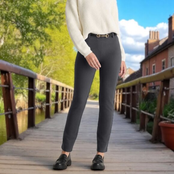 Quince Ultra Stretch Ponte Straight Leg Pant 28" in Steel M - Picture 1 of 7